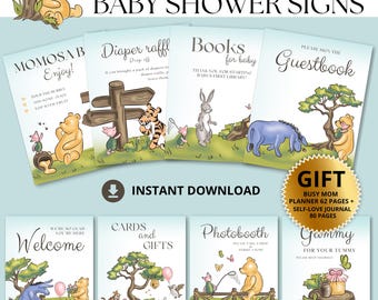 Winnie the Pooh Baby Shower Signs Bundle (Digital Download)