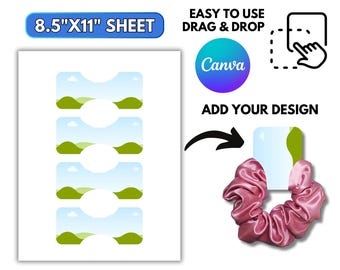 Editable Scrunchie Tag Canva Template: Printable Scrunchie Label Design