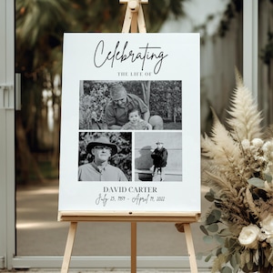 Funeral Memorial Sign: Celebration of Life Canva Template, Funeral Poster
