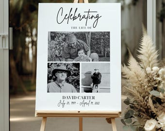 Funeral Memorial Sign: Celebration of Life Canva Template, Funeral Poster
