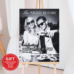 Rehearsal Dinner Welcome Sign: Editable The Night Before Canva Template (Digital Download)