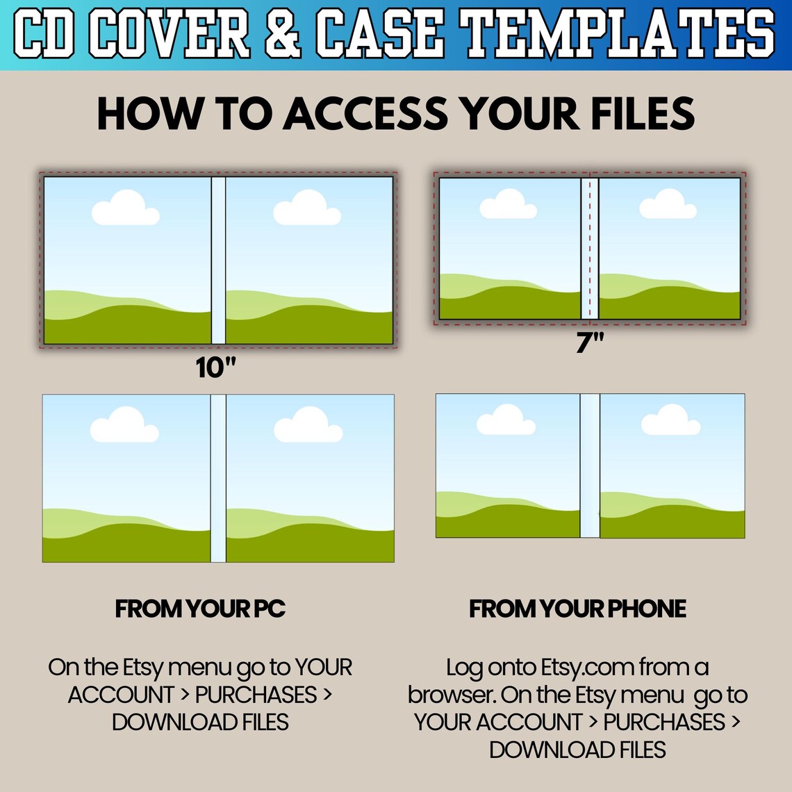 CD Cover & Case Template Set: Printable DVD Cover Design, Jewel Cases ...