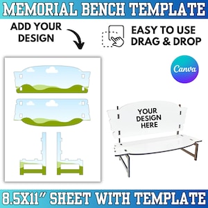 Memorial Bench Sublimation Template: Canva Editable Keepsake (Digital Download)