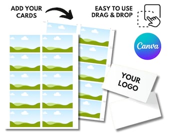 Canva Business Card Template: Editable Blank Card Frame (3.5"x2")