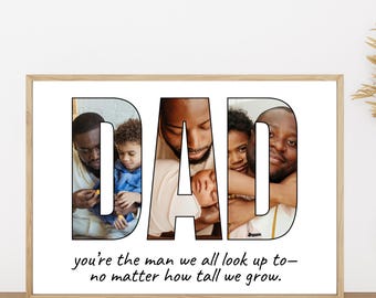 Personalized Dad Photo Collage Sign, Father's Day Gift (Digital Download)