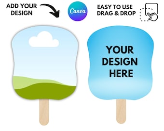 Church Fan Canva Template: Custom Paddle Fan
