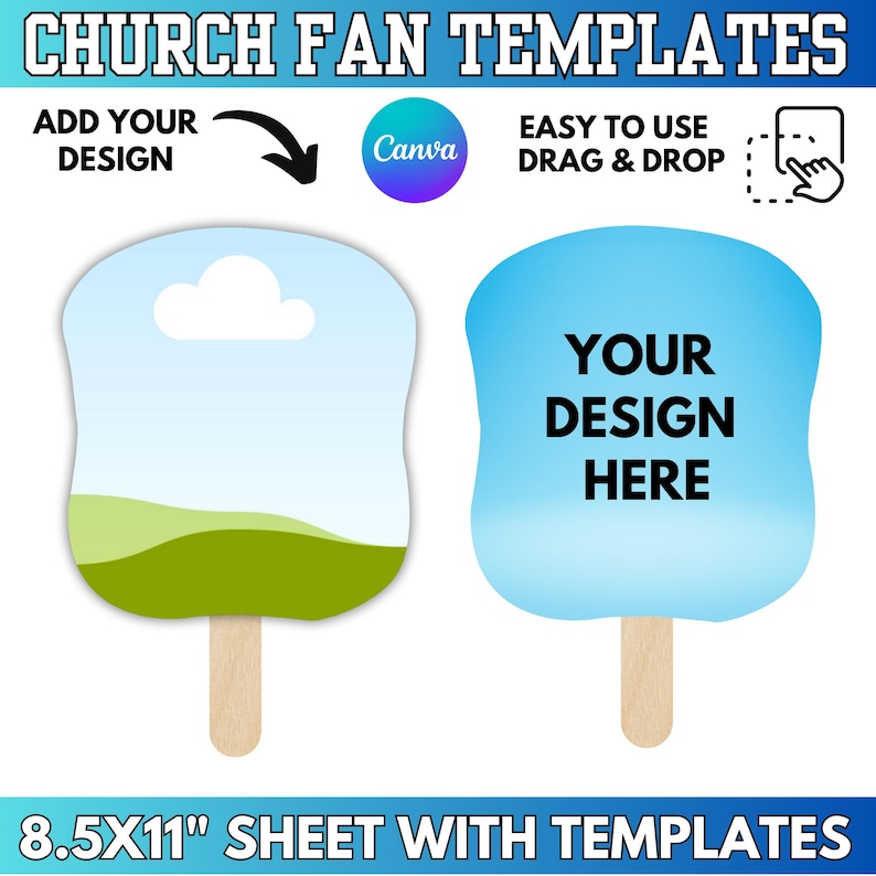 Church Fan Canva Template: Custom Paddle Fan - Etsy