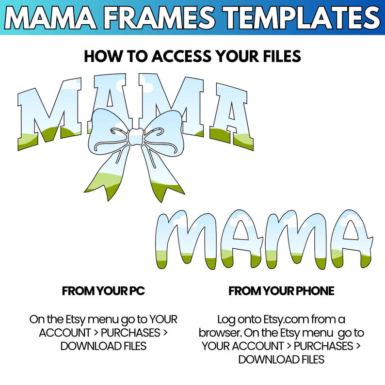 30 Mama Editable Canva Frame Bundle: Mama Shirt Design, Mothers Day, Drag & Drop image 2