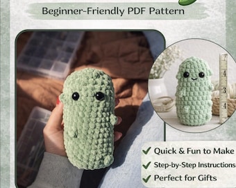 Easy Crochet Pickle Plush Pattern (Beginner-Friendly PDF)
