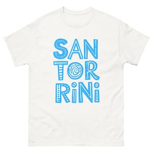 Santorini Blue and White Greece Greek Vacation Tourist Souvenir Greek Island Unisex classic tee
