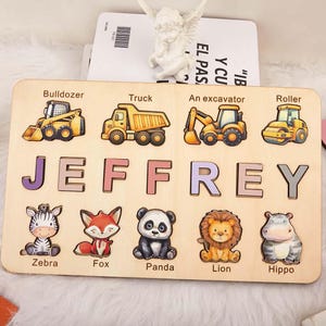 Animals Personalized Busy Board Puzzles for Learning and Play,Custom Wooden Baby Name Puzzle,Montessori Toddler Toys,Baby Boys Girls Gifts