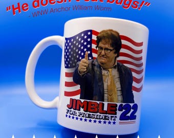 JIMBLE FÜR PRÄSIDENT '22 Tasse | Lächelnde Freunde | 11 Unzen Keramikbecher Spülmaschinen- + Mikrowellenfest