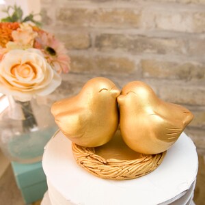 Golden Love Bird Hochzeitstorte Topper: Handmade Andenken