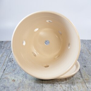 Handmade Orchid Planter with Saucer: 6 Inch Ivory Ceramic Pot image 3