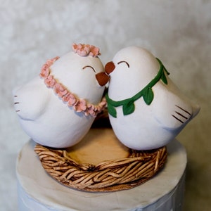 &quot;Hawaiianische Hochzeit &quot;&quot;Love Bird&quot;&quot; Kuchen Topper: Personalisierte Keramik Andenken.&quot;