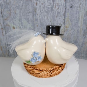 Handgemachte Keramik Liebe Vögel Hochzeitstorte Topper: Personalisierte Andenken