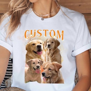 Custom Dog T-Shirt, Custom Shirt with Pet Photo And Name, Custom Dog Face Graphic Shirt, Personalized Dog Cat Shirt, Custom Pet Lover Shirt