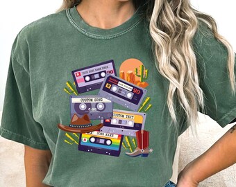 Comfort Colors® Cassette Tape T-Shirt, Custom Cassette Tape Shirt, Funny Music Shirt, Music Lover Shirt, Country Concert Gift, Cute Song Tee