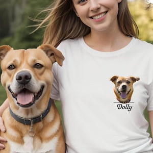 Custom Dog T-Shirt, Custom Shirt with Pet Photo And Name, Custom Dog Face Graphic Shirt, Personalized Dog Cat Shirt, Custom Pet Lover Shirt