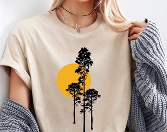 Sunrise Nature  T-Shirt, Forest Graphic Shirt, Outdoor Camping Shirt, Environmental Shirt,Gift For Nature Lover, Gift For Men,Gift For Women