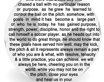 Men's Soccer Poem Graduation Gift