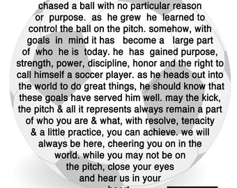 Custom Soccer Poem for Grads, Seniors - Men or Ladies, senior night poem