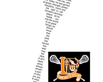 Custom LaCrosse Poem for Graduates (Mens and Ladies)