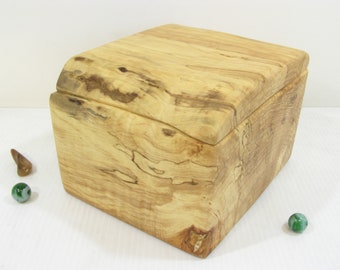 Live Edge Figured Maple Box (57 Cu. In.) Wood Urn, Personalize, Cremains Keepsake, Cremation Urn, Pet Urn, Jewelry Box, 5th Anniversary