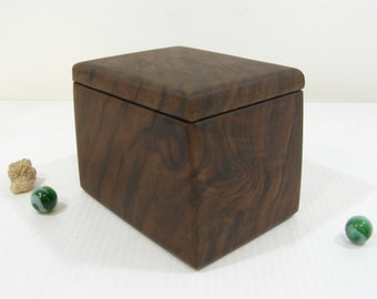 Black Walnut Heartwood Box (16 Cu. In.), wood jewelry box, one of a kind gift, altar box, treasure box, guitar pick box, small urn, Gift Box