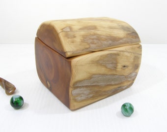 Live Edge Pacific Yew Box (12 Cu. In.) Wood Urn, cremation urn, pet urn, wood art, 5th wedding anniversary, keepsake box, altar box
