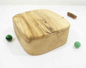 Figured Maple Heartwood Box (10 Cu. In.) pet urn, gift box, keepsake box, small urn, guitar pick box, wood jewelry box, personalized gift