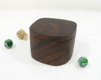 Black Walnut Heart Box (8 Cu. In.) for Jewelry Box, altar box, keepsake box, guitar pick box, small urn, personalized gift box, pet urn