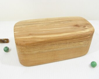 Figured Maple Heartwood Box (42 Cu. In.) for Pet Urn, Wood Anniversary Gift, Cremains Keepsake Box, Personalized Valet Box, Jewelry Box