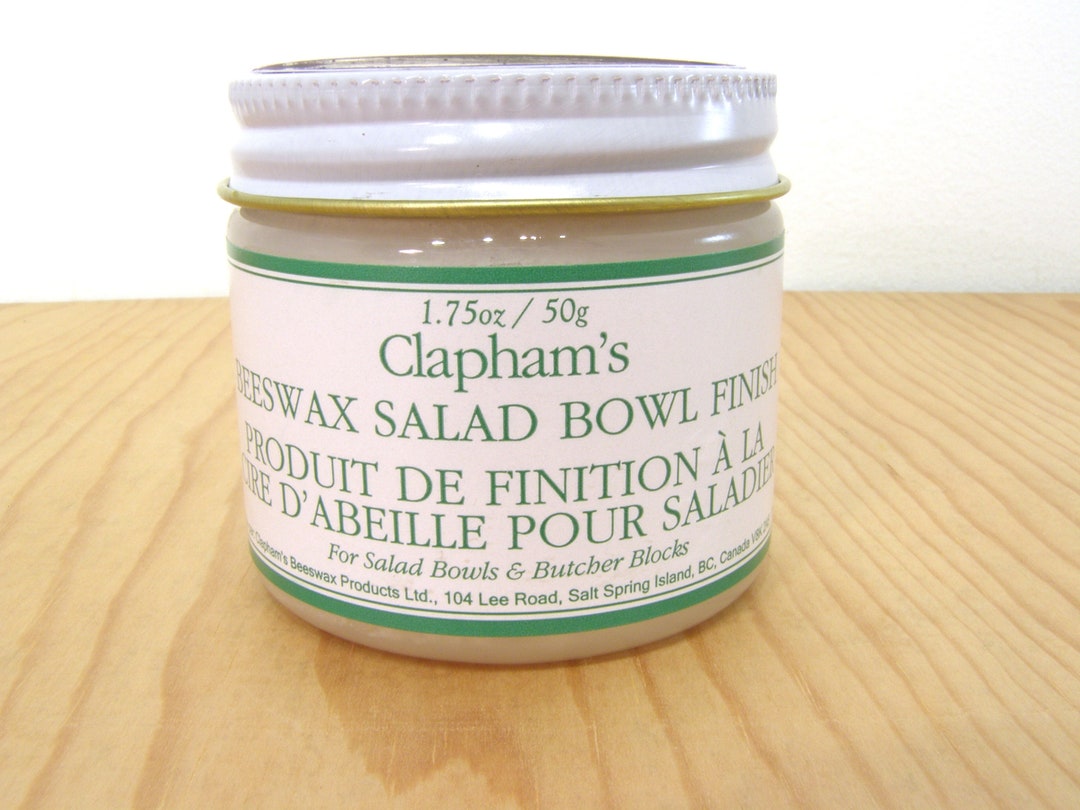 Clapham's Beeswax Salad Bowl Finish, 50 Gram Jar, Cutting Board Finish