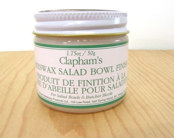 Clapham's Beeswax Salad Bowl Finish, 50 gram jar, cutting board finish, edible wood finish, beeswax wood finish, wood polish, wood sealer