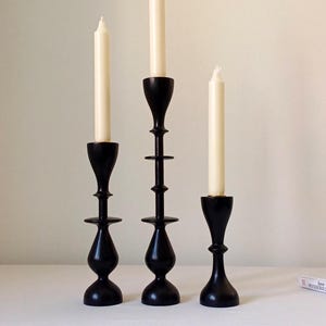Wooden candle holder Set of 3 candlesticks Scandinavian style candle stand pillar candle holder rustic gift  Home decor  gift for  holiday