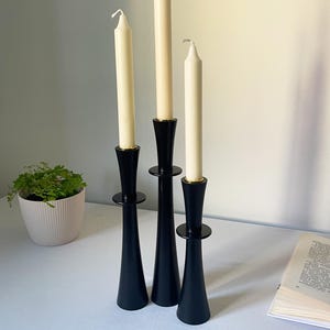 Wooden candle holder Set of 3 candlesticks Scandinavian style candle stand pillar candle holder rustic gift  Home decor  gift for  holiday