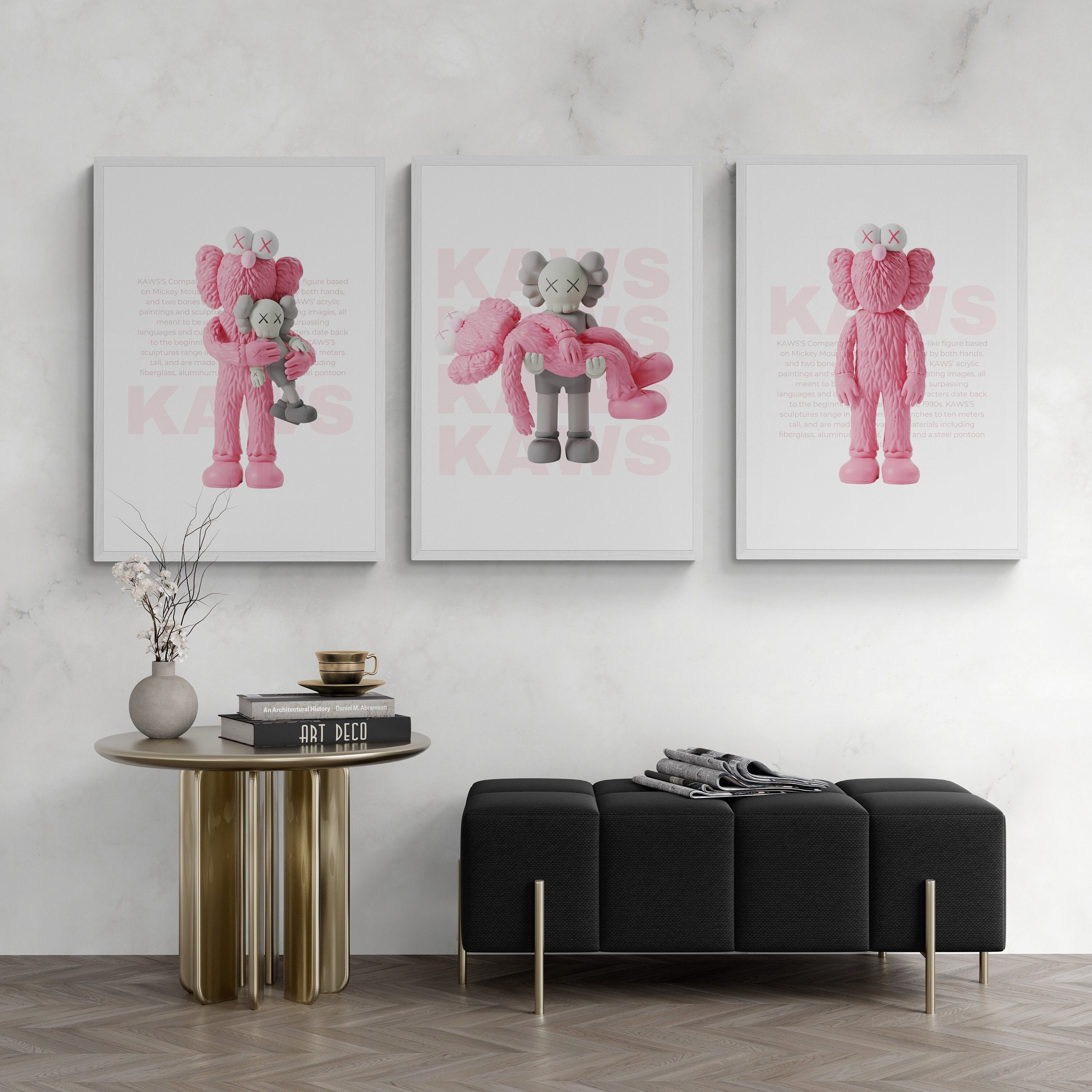 KAWS 版画 i. Pink ii. Grey