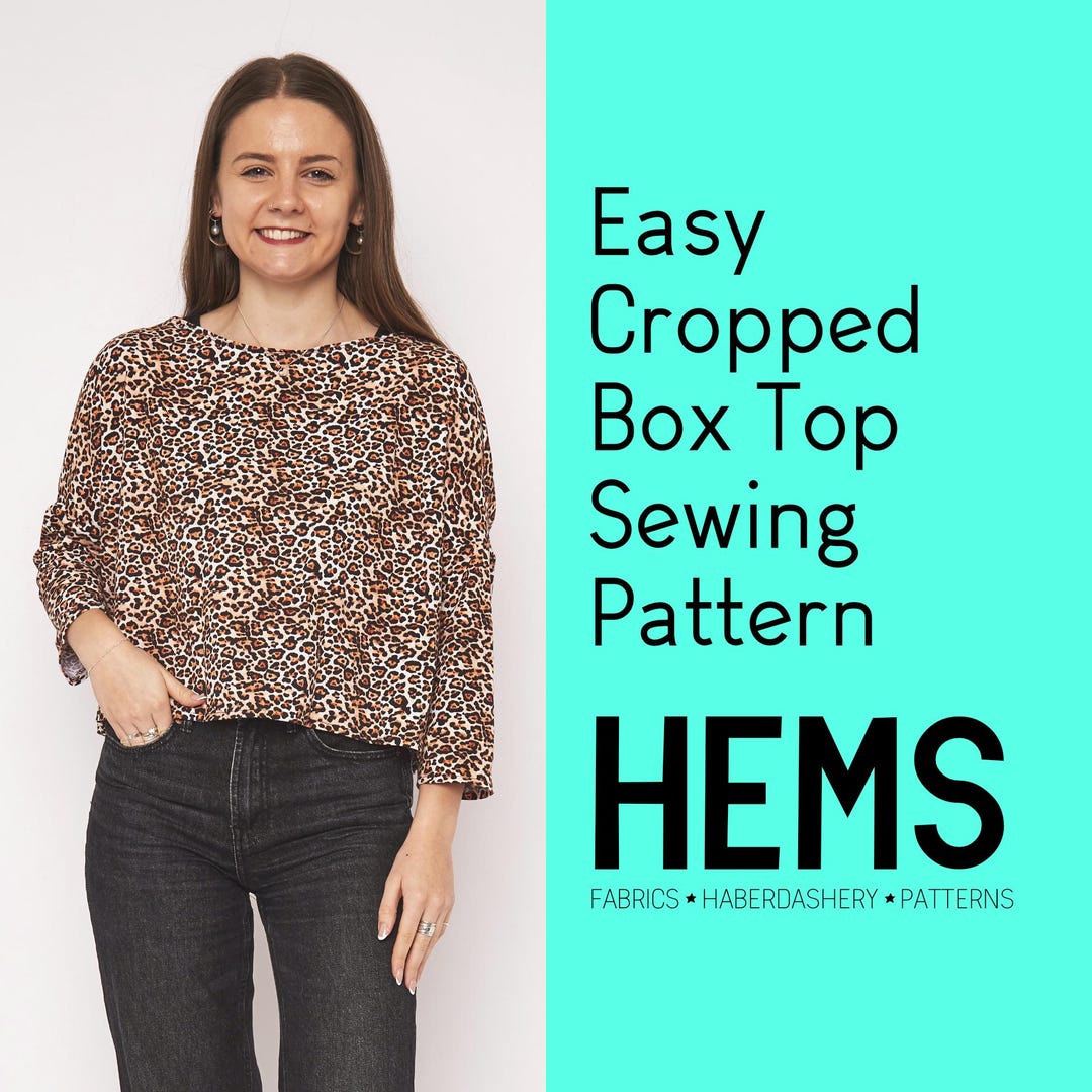 Easy Cropped Box Top Sewing Pattern: Beginner-friendly Jersey Tee (PDF ...