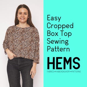 Easy Cropped Box Top Sewing Pattern: Beginner-Friendly Jersey Tee (PDF Pattern)