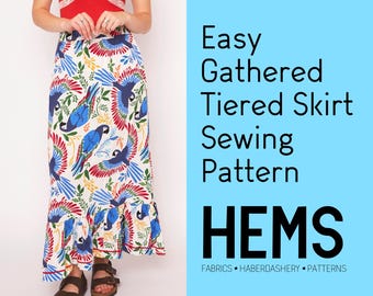 Tiered Maxi Skirt Sewing Pattern: Beginner-Friendly (PDF Pattern)