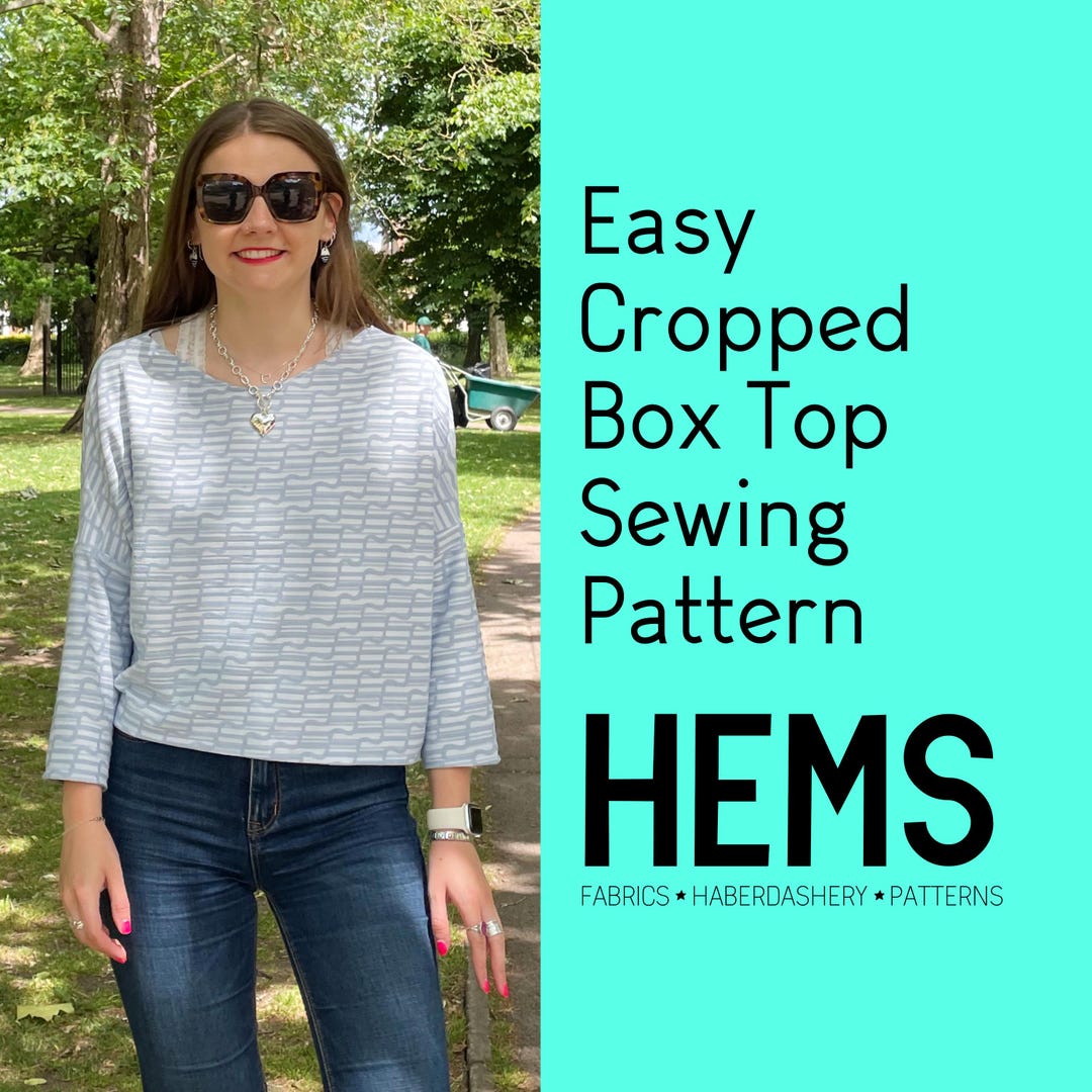Easy Cropped Box Top Sewing Pattern: Beginner-friendly Jersey Tee (PDF ...