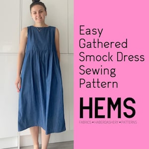 Easy Smock Dress Sewing Pattern - Beginners Easy Gathered Tiered Ruffle Dress | Digital Downloadable PDF Sewing Pattern