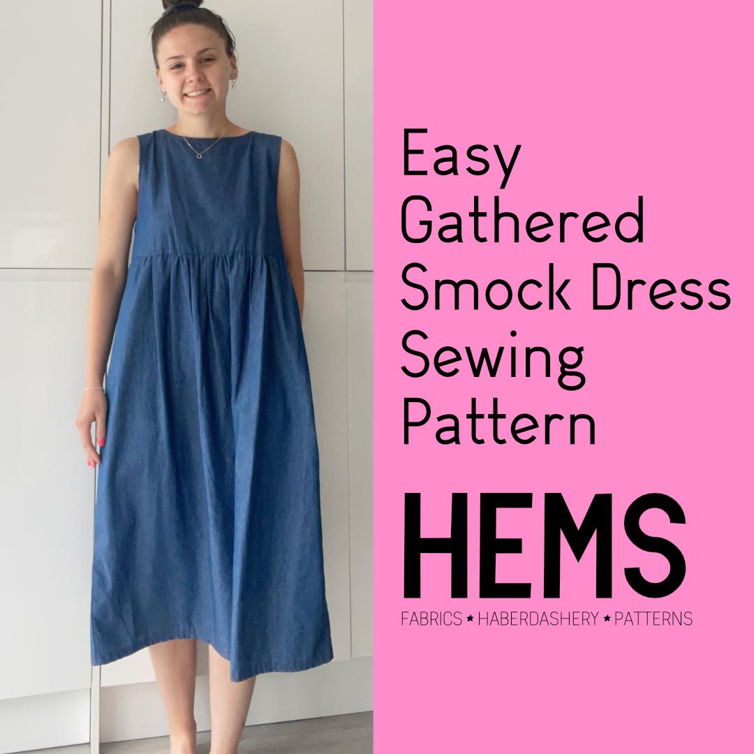 Easy Smock Dress Sewing Pattern - Beginners Easy Gathered Tiered Ruffle Dress | Digital Downloadable PDF Sewing Pattern