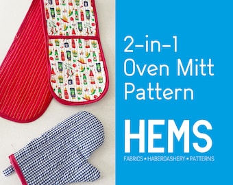 Quilted Oven Mitt Sewing Pattern: Single & Double Glove (PDF Pattern)