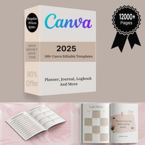 100+ Editable KDP Canva Templates | 2025 Low Content Book Interiors for Amazon KDP | Journals, Planners, Trackers & More image 1