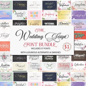 Wedding Script Font Bundle | Elegant Handwritten Fonts | Bridal Calligraphy Fonts | Commercial Use | Digital Download