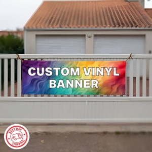 Custom Vinyl Banner, Your Custom Text/Design, Any Color Image Text Logo, Custom Banner, Indoor Banner, Outdoor Banner, Personalized Banner