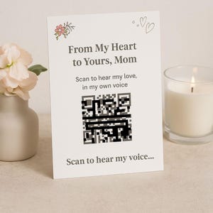 Carte vocale personnalisée pour maman - Cadeau QR imprimable - Téléchargement numérique pour la fête des Mères