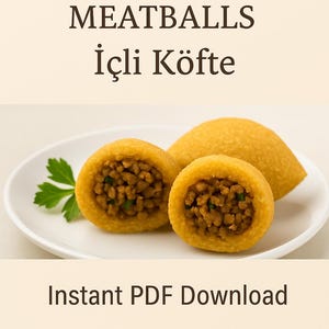 Receita de İçli Köfte em PDF – Almôndegas de Bulgur Recheadas – Guia de Culinária para Imprimir